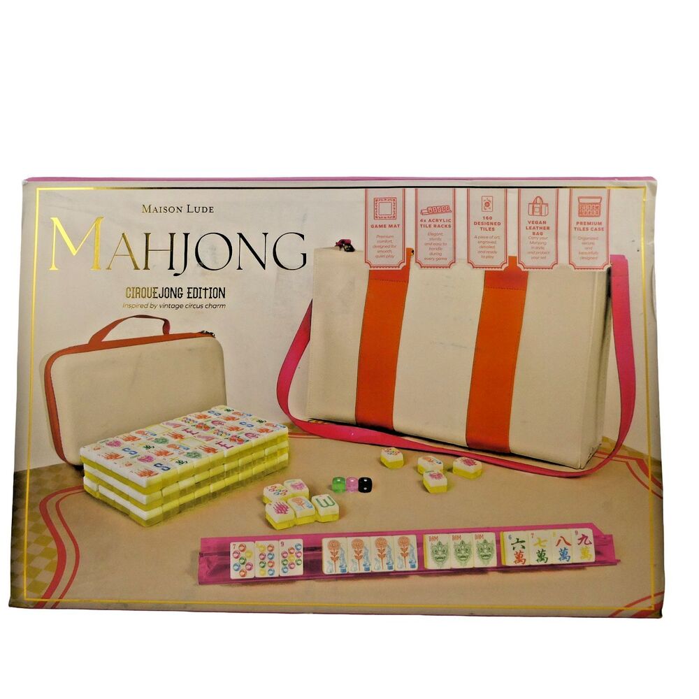 Maison Lude Mahjong Blooming Edition 160 Tile Set Premium Mat Leather Bag New